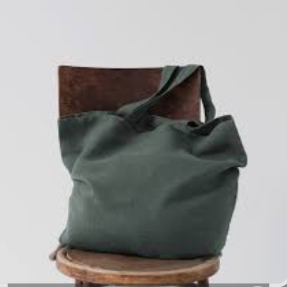 Casaluna Handbags - Casaluna Green Linen Tote Bag